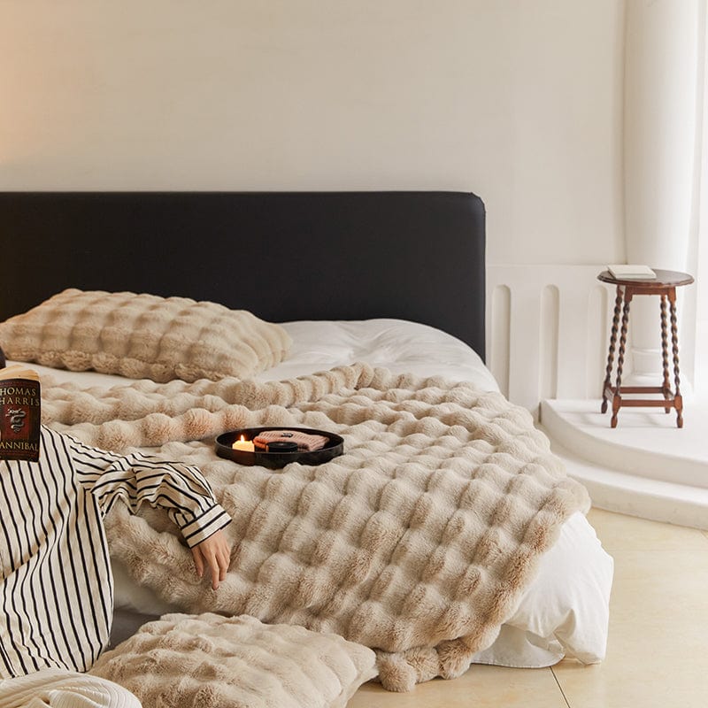Zachte Imitatiebont Plaid – Luxe Konijnenbont Textuur – 160x200cm – Voor Bank & Bed
