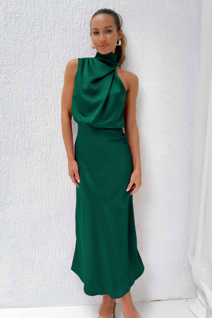 Elegante Maxi Jurk voor Vrouw Met Lage Halslijn