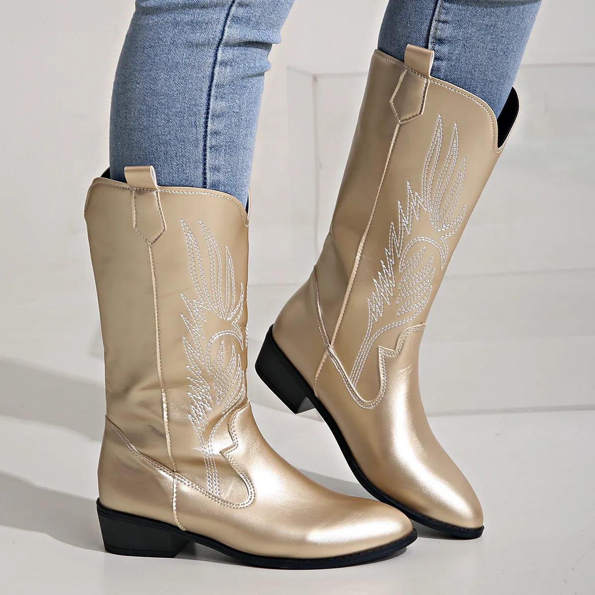 Cowboylaarzen PU Leer Comfortabele Zachte Voering