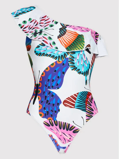 Dames Badpak Zwart Ruches Strandzwemkleding