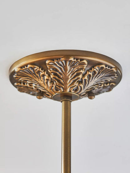 Vintage Kroonluchter met Crèmekleurige Glazen Kappen – Hanglamp in Retro-Stijl voor Eetkamer & Woonkamer