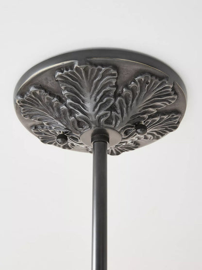 Vintage Kroonluchter met Crèmekleurige Glazen Kappen – Hanglamp in Retro-Stijl voor Eetkamer & Woonkamer