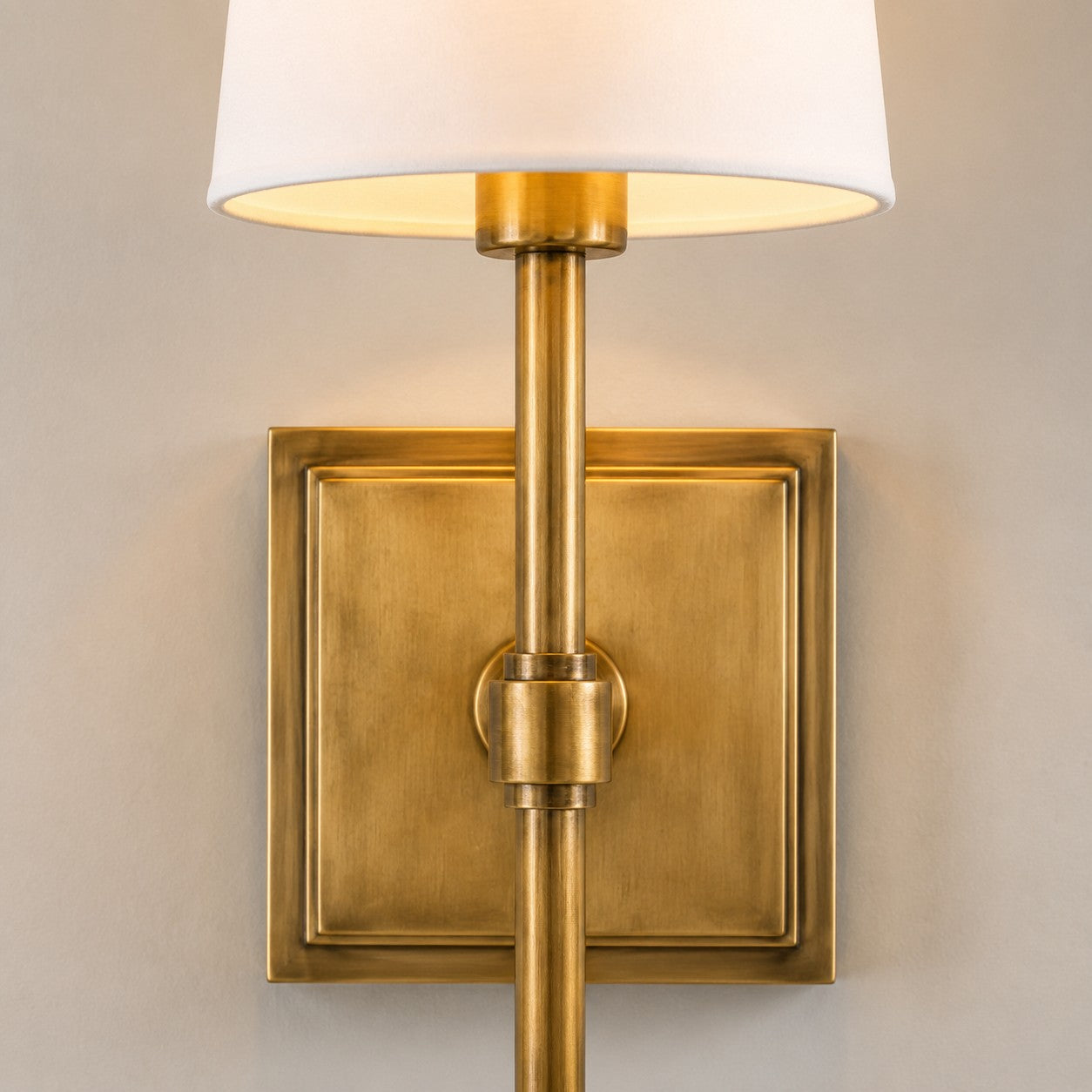 Wandlamp met linnen kap - retro metalen wandverlichting voor slaapkamer en gang
