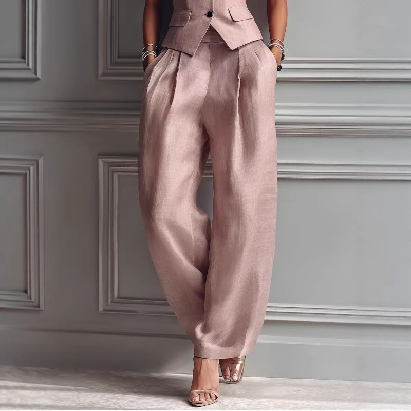 Dames Tweedelige Outfit V-hals en Knopen