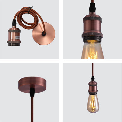 Hanglamp Vintage Industrieel Retro E27 Antiek Rood Brons Goud Nikkel Dimbaar Verstelbaar