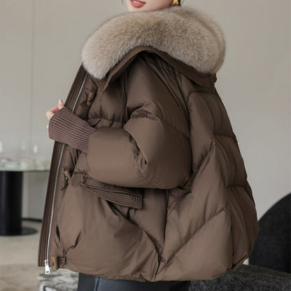 Dames Pufferjas Warm Imitatiebontkraag Stijlvolle Winterjas