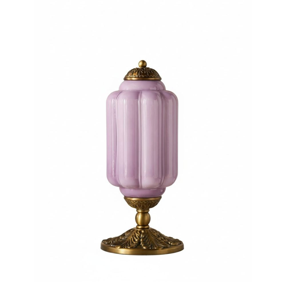 Glazen Tafellamp met Scallop Design Vintage Stijl Slaapkamer Woonkamer Accentverlichting Zwart Messing Matglas