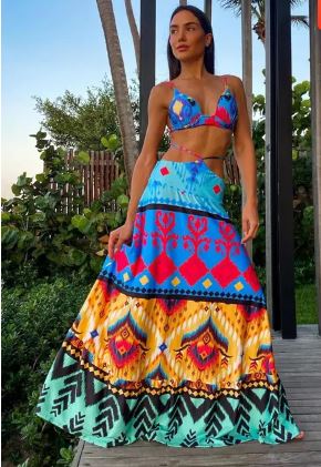 Strandkleding Set voor Vrouw: Bh en Rok Zomer Outfit - StudioMarella