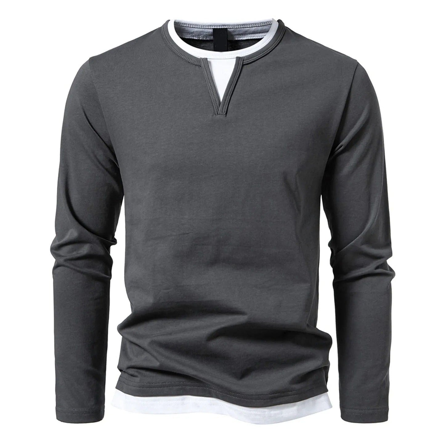 Mannen Longsleeve V-Hals Shirt Casual Kleding
