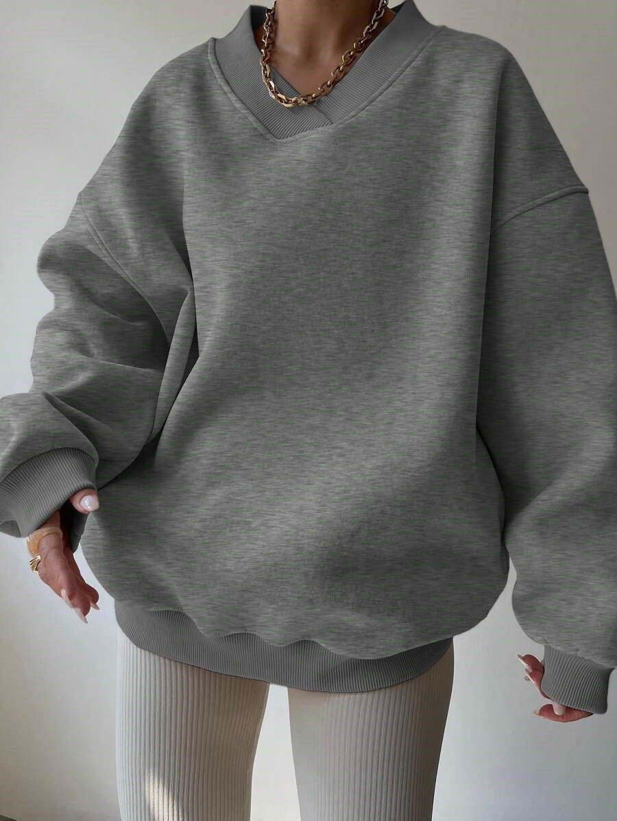 Dames Trui Geel V-Hals Elegante Stijl