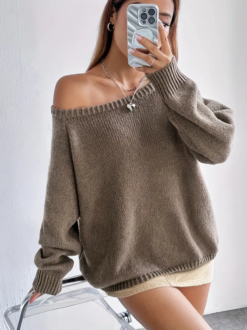 Vrouwen Trui Ronde Hals Comfortabele Raglan Mouwen