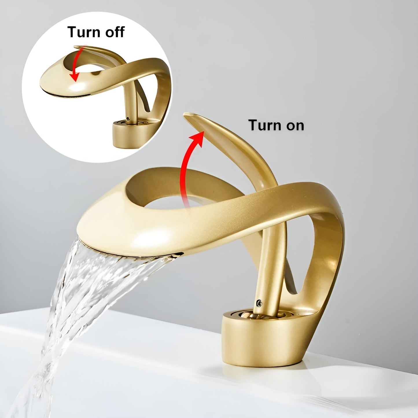 Wastafelkraan Design Waterval Mengkraan Messing Modern