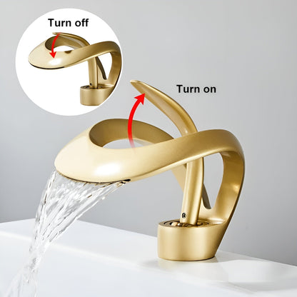 Wastafelkraan Design Waterval Mengkraan Messing Modern