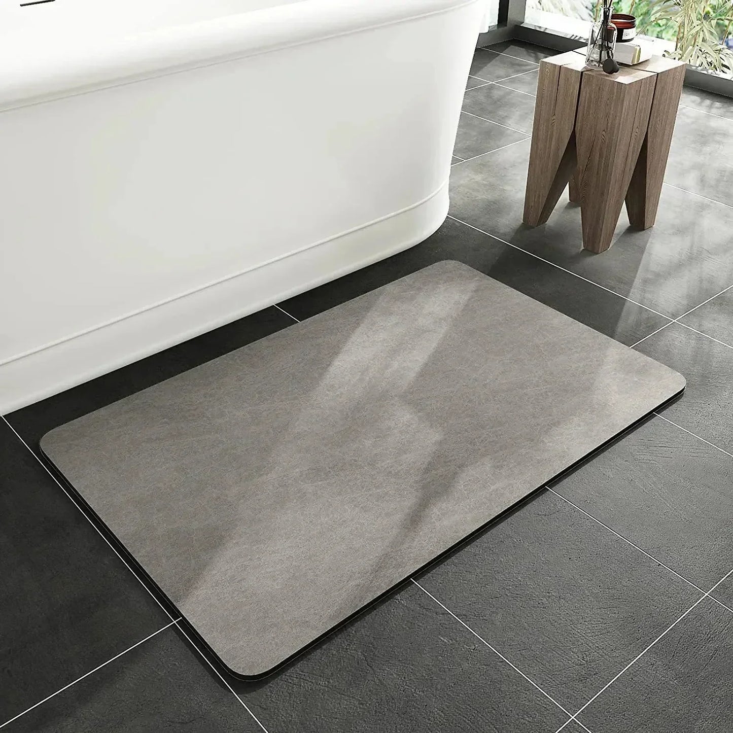 Diatomeeënaarde Badmat Sneldrogend Antislip Absorberend Duurzaam Voetmatje Badkamer Natuurlijk Steenmat
