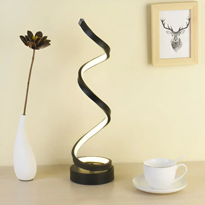 Dimbare Moderne Spiraalvormige Tafellamp 19W – Stijlvolle Gebogen Bureaulamp met Zachte Verlichting en Energiezuinige LED voor Thuis en Kantoor
