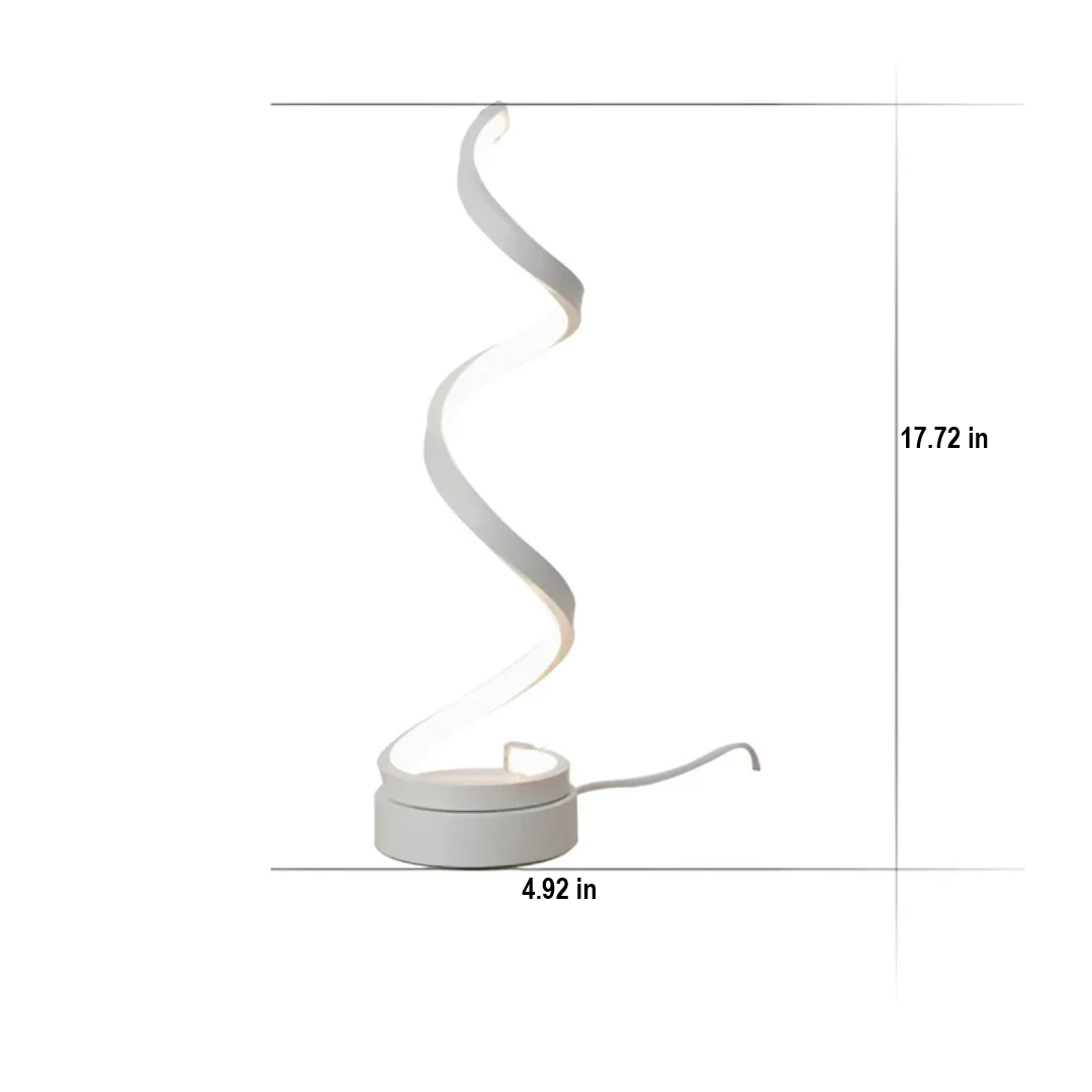 Dimbare Moderne Spiraalvormige Tafellamp 19W – Stijlvolle Gebogen Bureaulamp met Zachte Verlichting en Energiezuinige LED voor Thuis en Kantoor