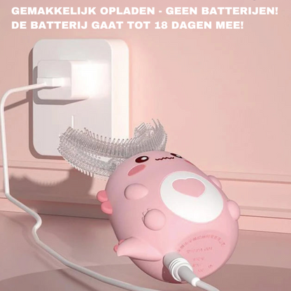 360° Kindertandenborstel Elektrisch Siliconen U-Vorm 2-12 Jaar Zacht Oplaadbaar USB Melktanden Peuter