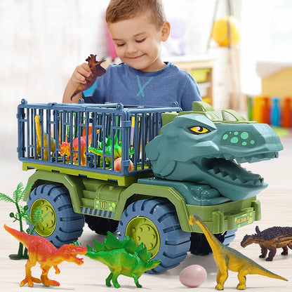 Dino Transporter Vrachtwagen Met Realistische Dino Figuren Speelset 38cm Educatief