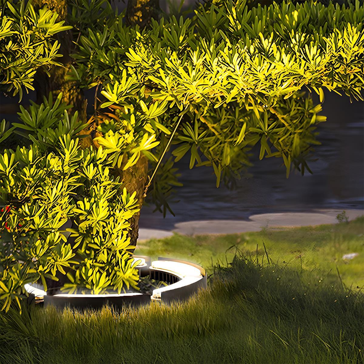 Tuinspot LED Boog Grondpen 12W Zwart Tuin Oprijlaan Boom Verlichting IP65 Landschapsverlichting Prikspot RGB Warmwit Buiten Spotlight