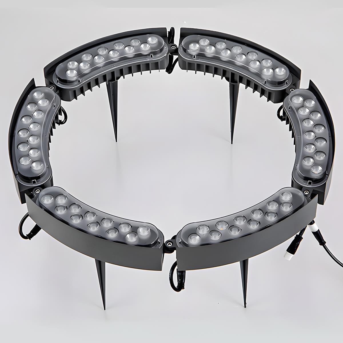 Tuinspot LED Boog Grondpen 12W Zwart Tuin Oprijlaan Boom Verlichting IP65 Landschapsverlichting Prikspot RGB Warmwit Buiten Spotlight