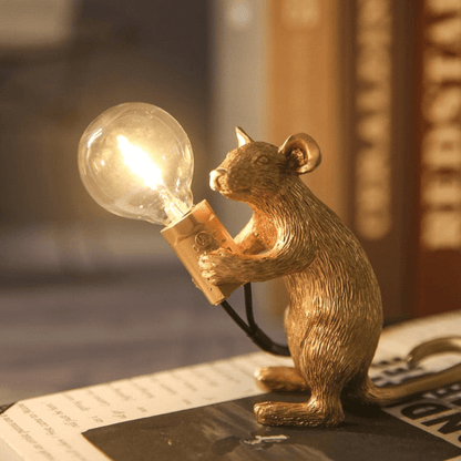 Decoratieve Muisvormige Tafellamp – Modern Design in Kunsthars – LED Verlichting voor Woonkamer, Slaapkamer & Kantoor