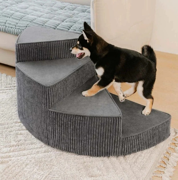 Hondentrap Schuimrubber met Antislip Treden voor Bed en Bank Linker- of Rechteropstelling Huisdiertrappetje