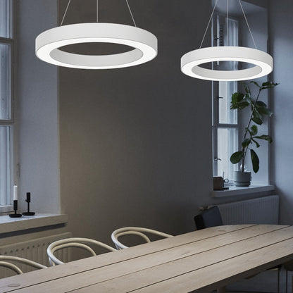 Industriële LED Ring Hanglamp 6000K Met IP42 En Acryl Diffuser