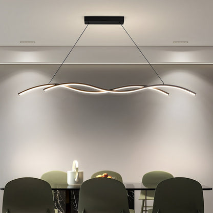 LED Hanglamp Golf Aluminium Zwart Dimbaar Eetkamer Woonkamer Golvende Hanglamp Eettafel Café Pendel Modern