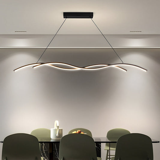 LED Hanglamp Golf Aluminium Zwart Dimbaar Eetkamer Woonkamer Golvende Hanglamp Eettafel Café Pendel Modern