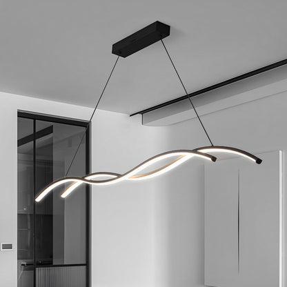LED Hanglamp Golf Aluminium Zwart Dimbaar Eetkamer Woonkamer Golvende Hanglamp Eettafel Café Pendel Modern