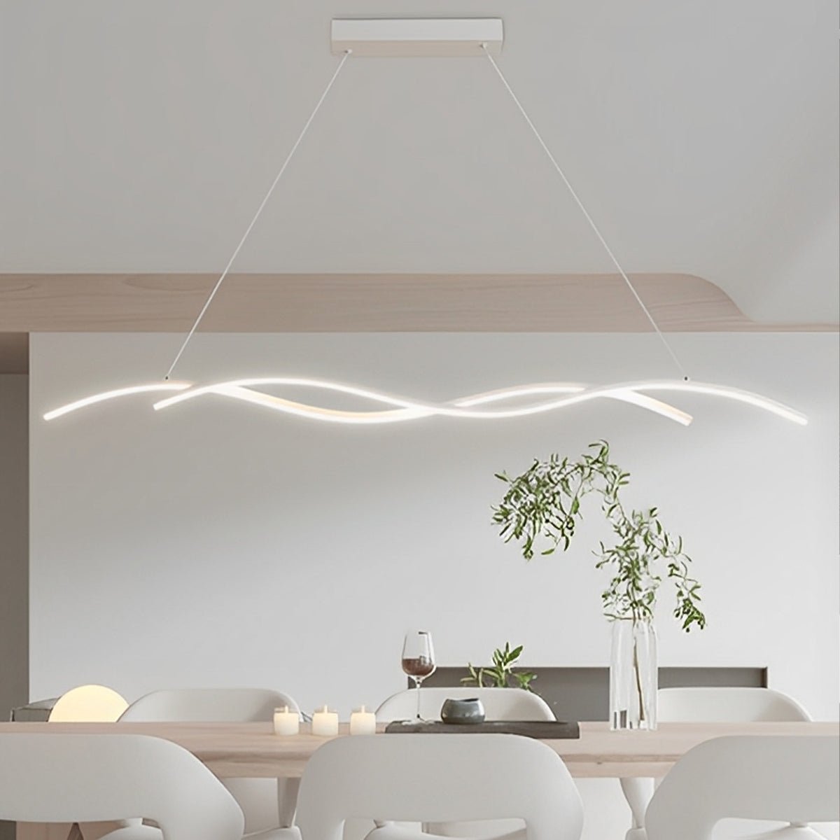LED Hanglamp Golf Aluminium Zwart Dimbaar Eetkamer Woonkamer Golvende Hanglamp Eettafel Café Pendel Modern