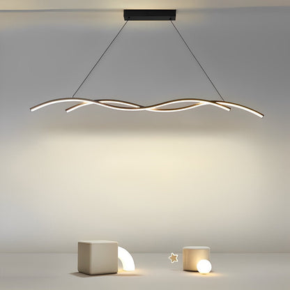 LED Hanglamp Golf Aluminium Zwart Dimbaar Eetkamer Woonkamer Golvende Hanglamp Eettafel Café Pendel Modern