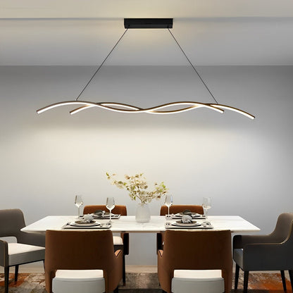 LED Hanglamp Golf Aluminium Zwart Dimbaar Eetkamer Woonkamer Golvende Hanglamp Eettafel Café Pendel Modern