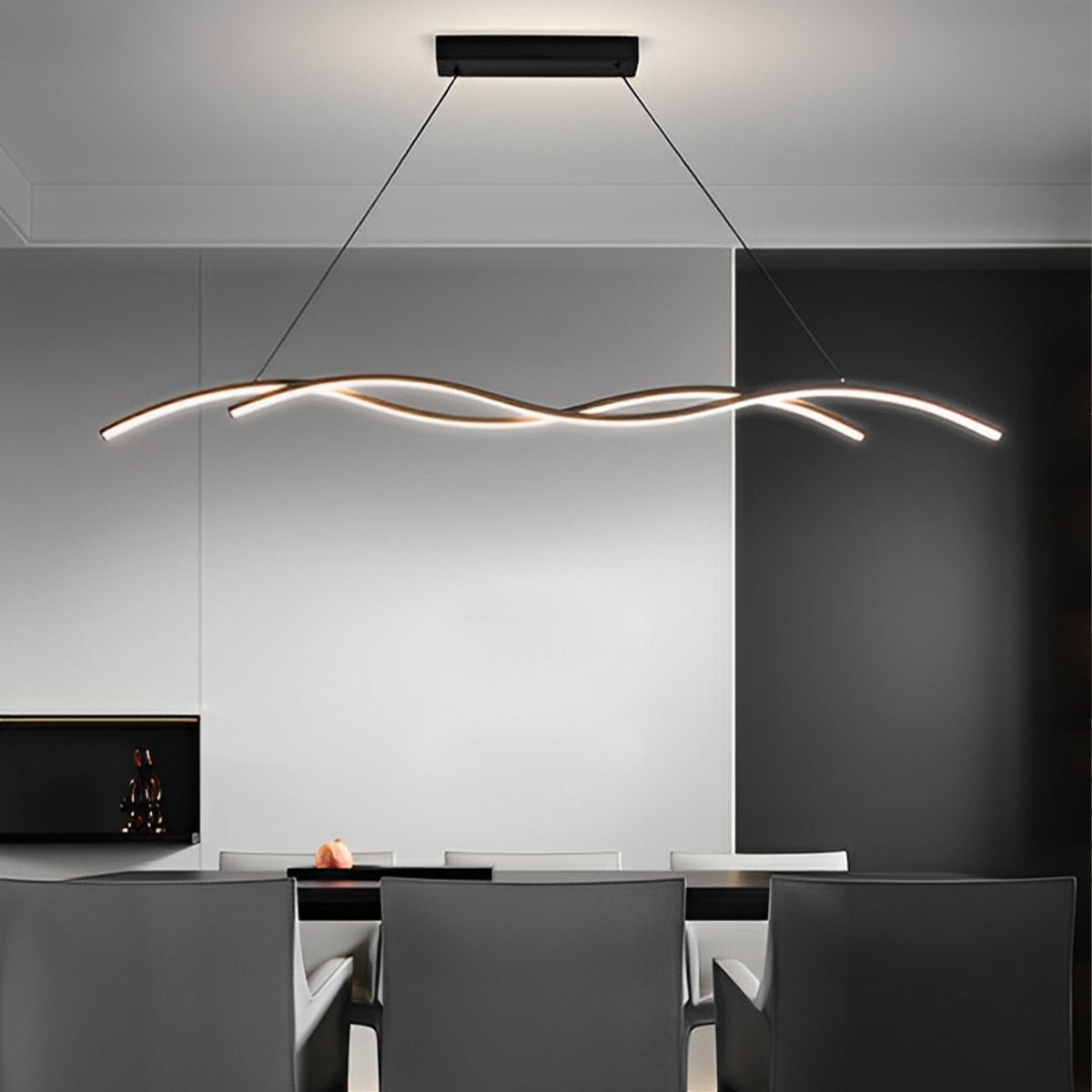 LED Hanglamp Golf Aluminium Zwart Dimbaar Eetkamer Woonkamer Golvende Hanglamp Eettafel Café Pendel Modern