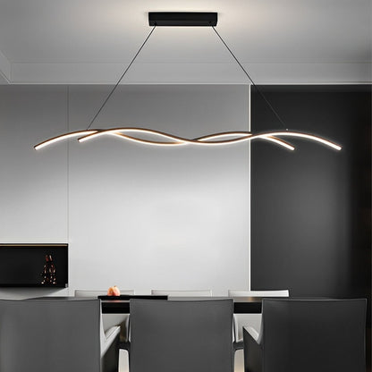LED Hanglamp Golf Aluminium Zwart Dimbaar Eetkamer Woonkamer Golvende Hanglamp Eettafel Café Pendel Modern