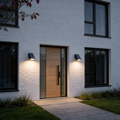 Solar Downlight Wandlamp Voor Buiten Met Verstelbaar Zonnepaneel En IP65
