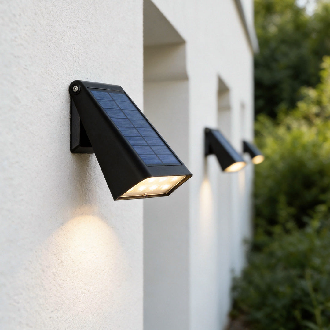 Solar Downlight Wandlamp Voor Buiten Met Verstelbaar Zonnepaneel En IP65