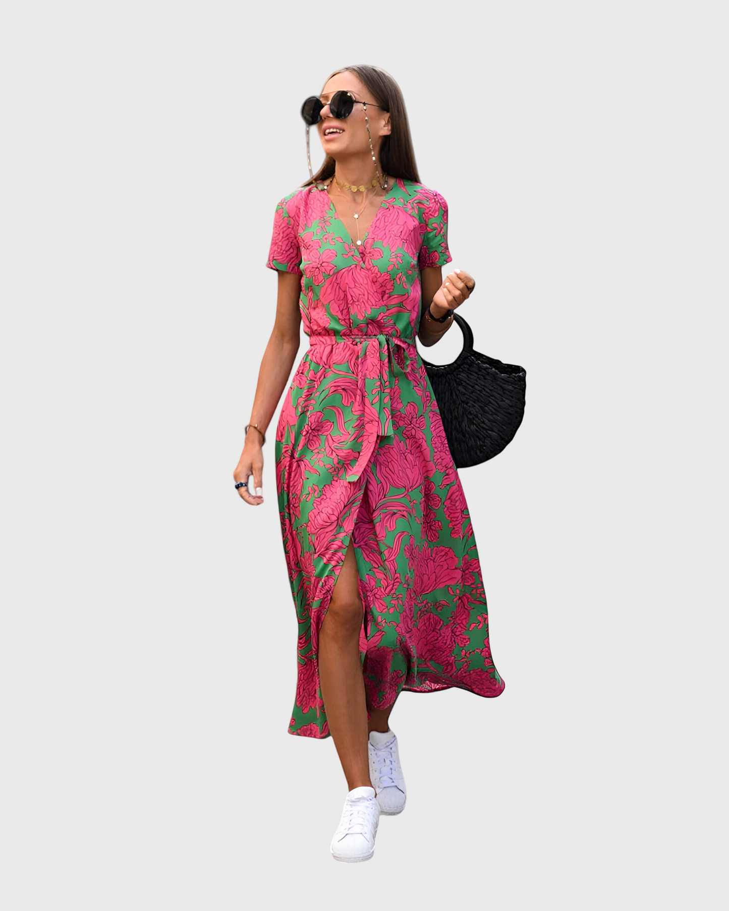 Dames Elegante Zomerjurk Soepele Pasvorm