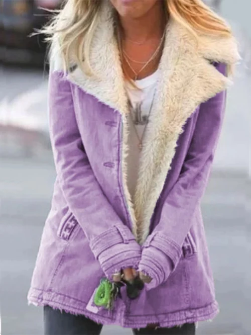 Shearling Jas Warme Luxe Wintercoat voor Dames