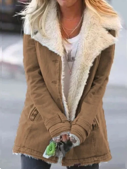 Dames Fleece Jas Warm met Sherpa Lining