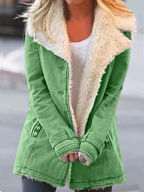 Dames Fleece Jas Warm met Sherpa Lining