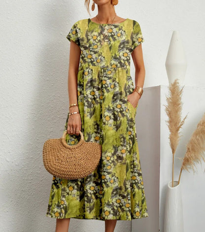 Vrouwelijke Zomerjurk van Katoen, Elegante en Comfortabel