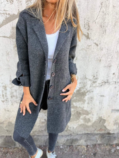 Lange Warme Jas voor Heren en Dames Casual Stijl