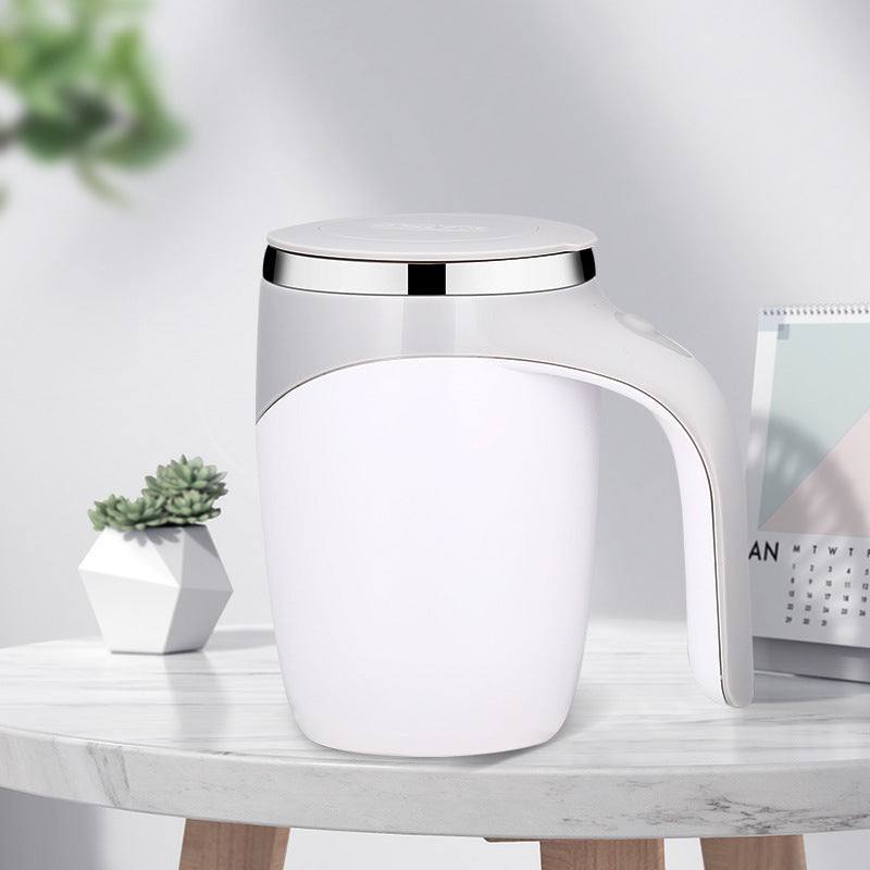 Zelfroerende Reisbeker 380ml met USB Oplaadbare Mixer – Automatische Koffie & Eiwit Shakerbeker voor Onderweg