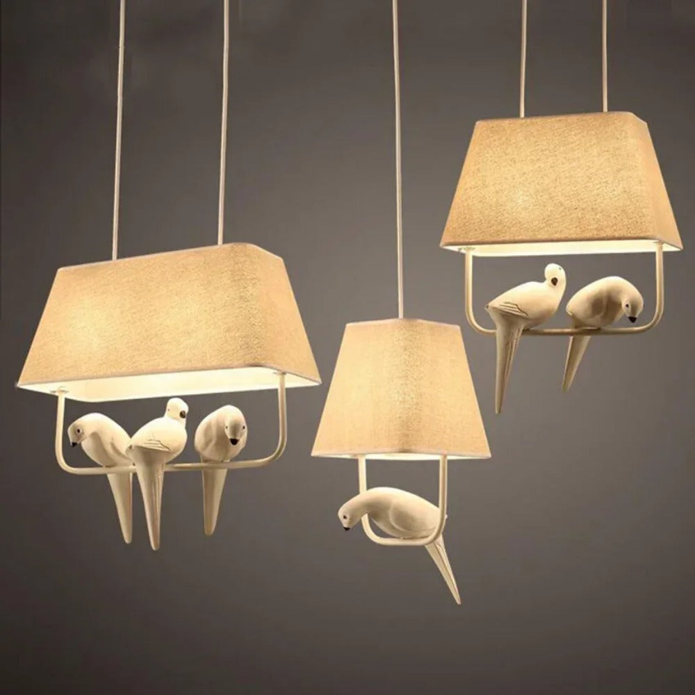 Vogel Hanglamp Met Kap Beige E27 Decoratief Woonkamer Eetkamer