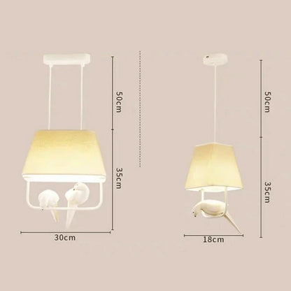 Vogel Hanglamp Met Kap Beige E27 Decoratief Woonkamer Eetkamer
