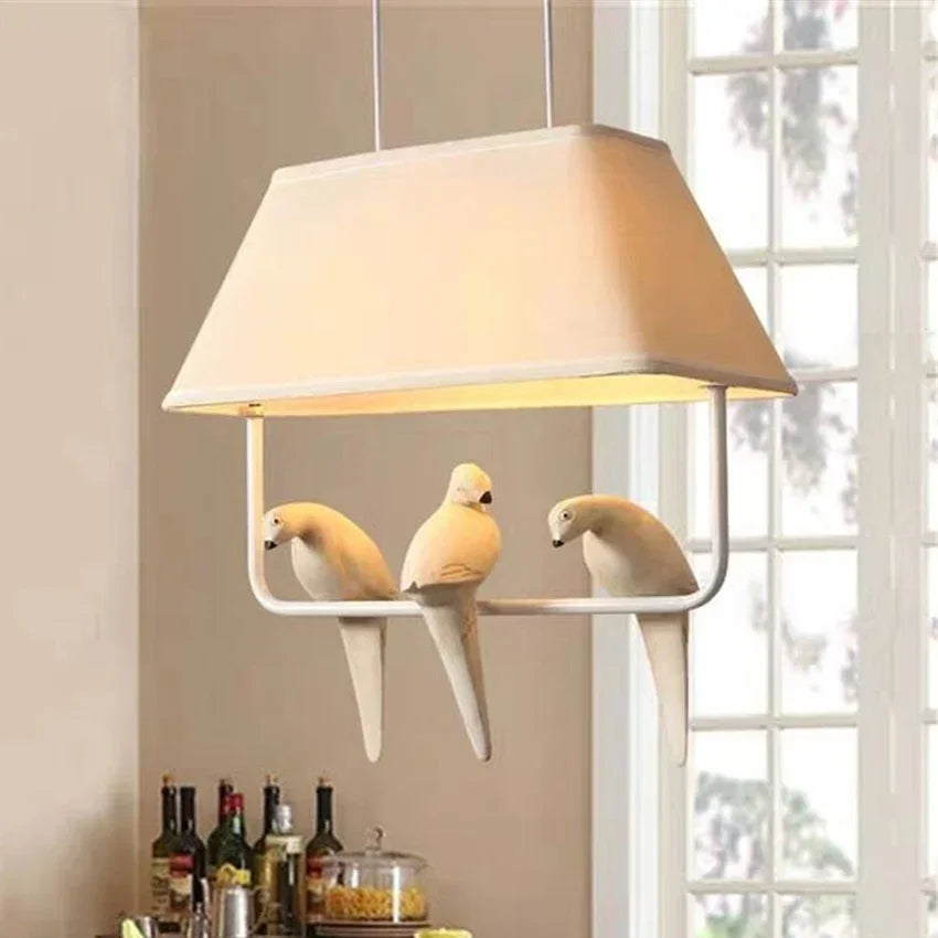 Vogel Hanglamp Met Kap Beige E27 Decoratief Woonkamer Eetkamer