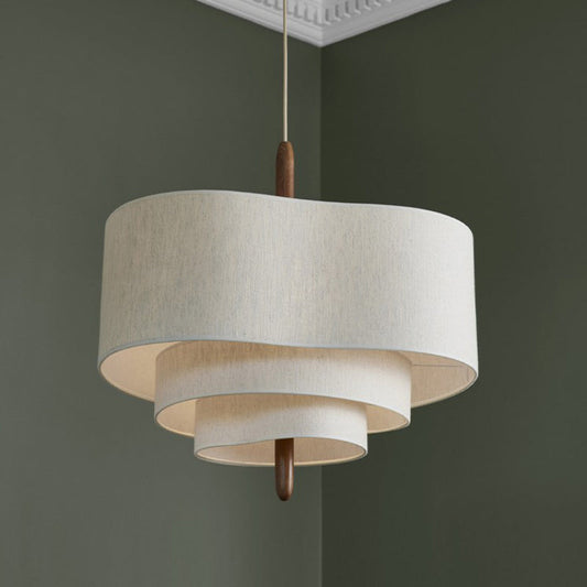 Stoffen Hanglamp voor Woonkamer & Eettafel | Design Plafondlamp in Japandi Stijl