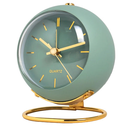 Tafelklok Quartz Metaal Groen Goud Bureau Nachtkastje Analoge Bureauklok Retro Design Woonkamer Slaapkamer