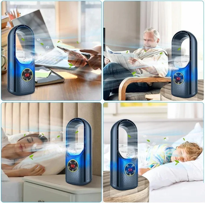 Bladloze Stille Draagbare Luchtkoeler Compacte Tafelventilator Modern Design Instelbare Snelheden Energiezuinig Thuis Kantoor
